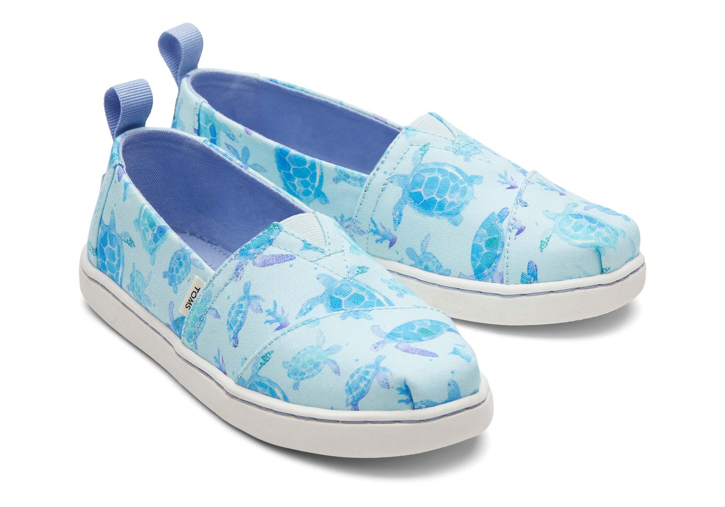 Toms Espadryle Dziecięce Niebieskie/Białe - Alpargata Youth Sea Turtles - 36NCMRGSU